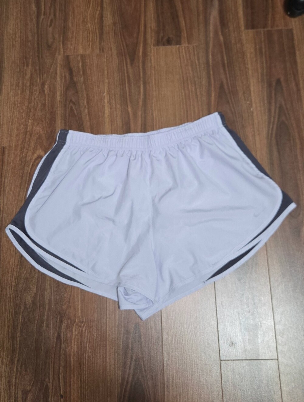Nike White Athletic Shorts with Black Contrast Panels | Size 1x